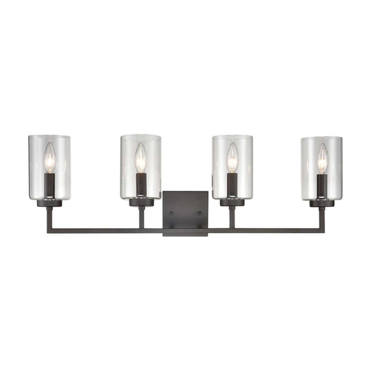West End 4-Light Bath Light in Oil Rubbed Bronze with Clear Glass | Vanity Light | Modishstore