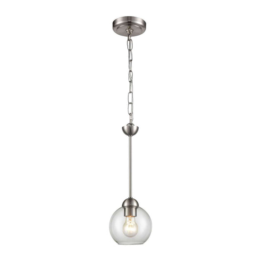 Astoria 1-Light Mini Pendant in Brushed Nickel | Pendant Lamps | Modishstore