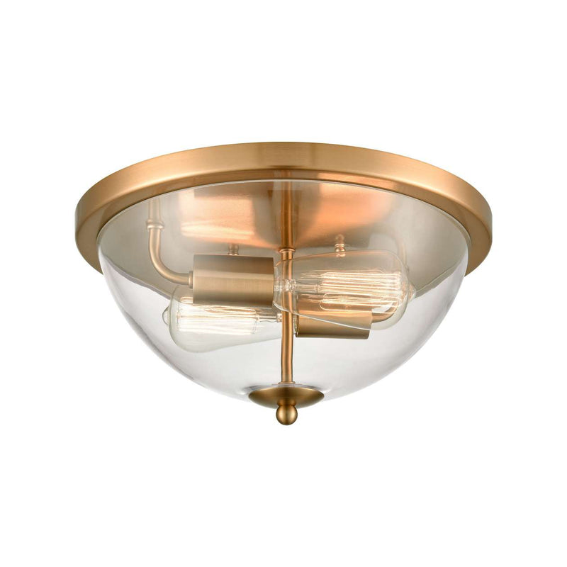 Flush Mount in Satin Gold for the Astoria Collection | Ceiling Lamps | Modishstore