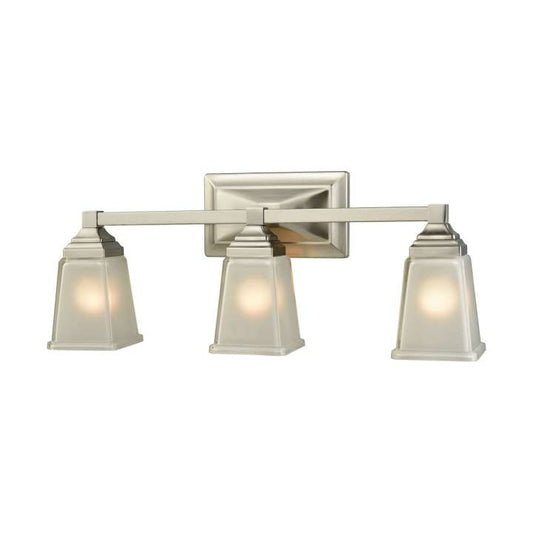 Sinclair 3-Light for the Bath in Brushed Nickel with Frosted Glass | Vanity Light | Modishstore