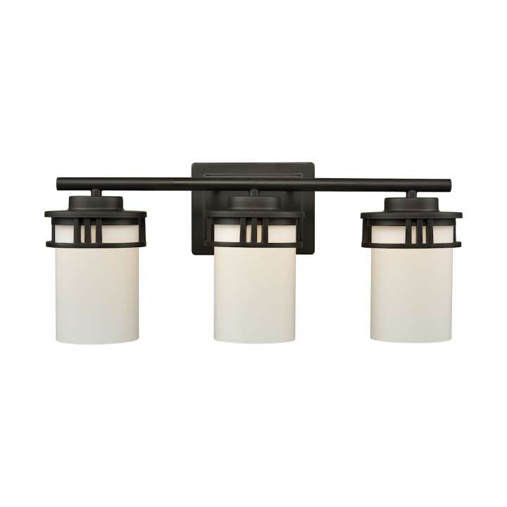 Ravendale 3-Light for the Bath in Oil Rubbed Bronze with Opal White Glass | Vanity Light | Modishstore