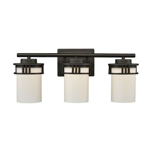 Ravendale 3-Light for the Bath in Oil Rubbed Bronze with Opal White Glass | Vanity Light | Modishstore