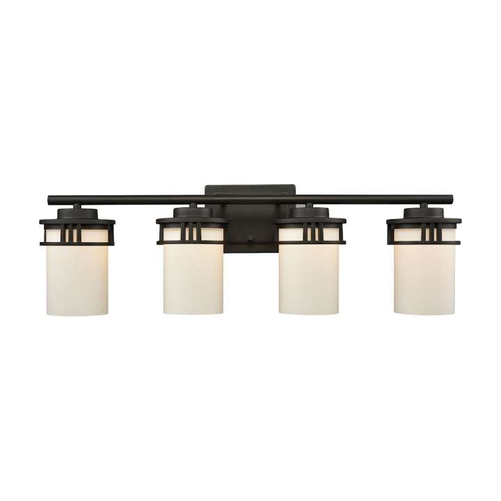 Ravendale 4-Light for the Bath in Oil Rubbed Bronze with Opal White Glass | Vanity Light | Modishstore