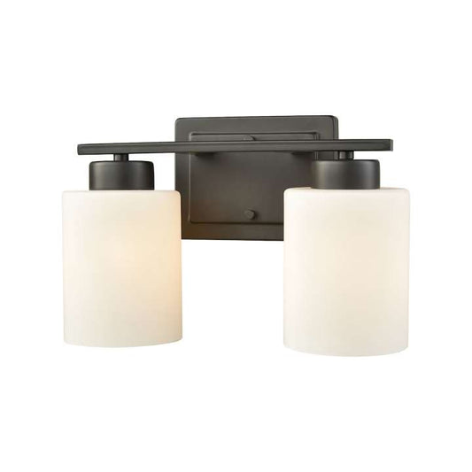 Summit Place 2-Light for the Bath in Oil Rubbed Bronze with Opal White Glass | Vanity Light | Modishstore