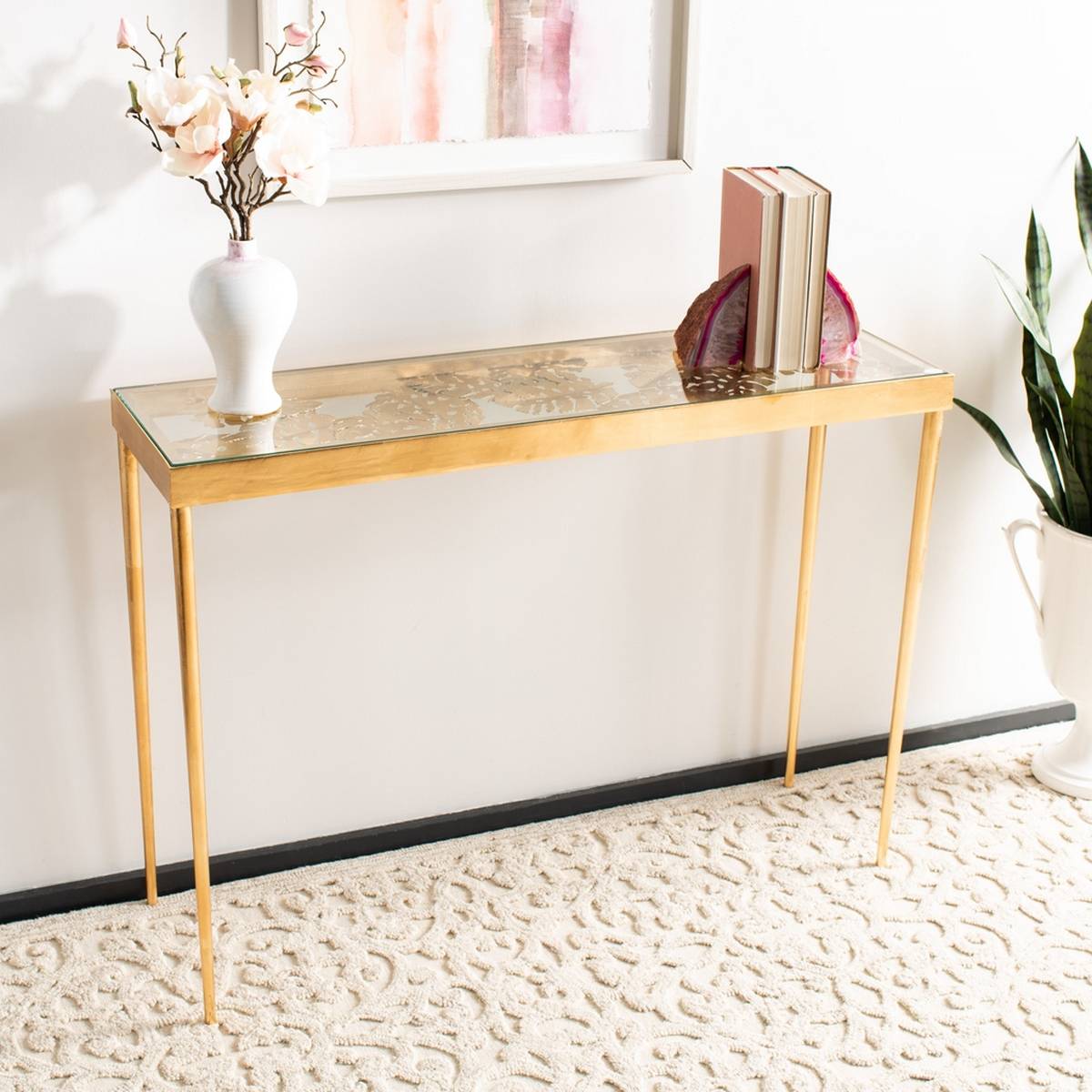 Safavieh Leilani Palm Leaf Console Table | Console Tables | Modishstore - 2
