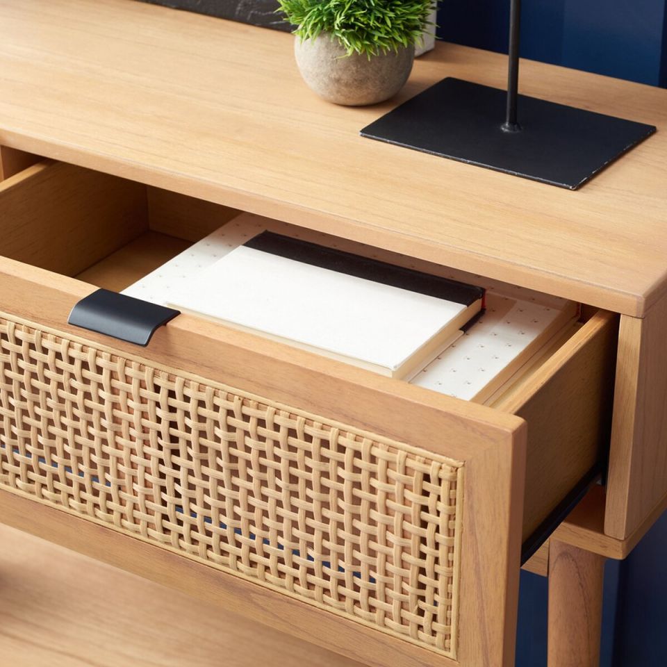Safavieh Baisley 2 Drawer Rattan Console Table | Console Tables | Modishstore - 3