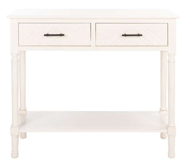 Safavieh Peyton 2 Drawer Console Table - Distressed White | Console Tables | Modishstore - 2