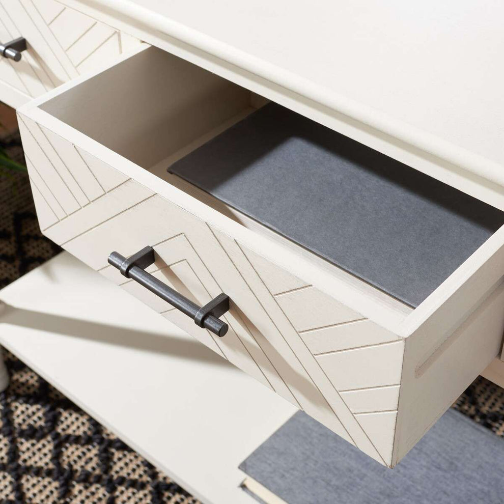 Safavieh Peyton 3 Drawer Console Table - Distressed White | Console Tables | Modishstore - 4