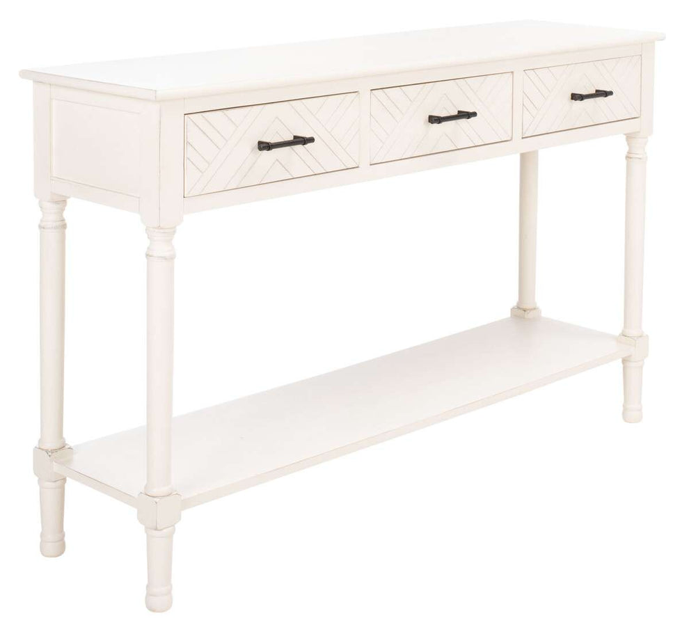 Safavieh Peyton 3 Drawer Console Table - Distressed White | Console Tables | Modishstore - 3