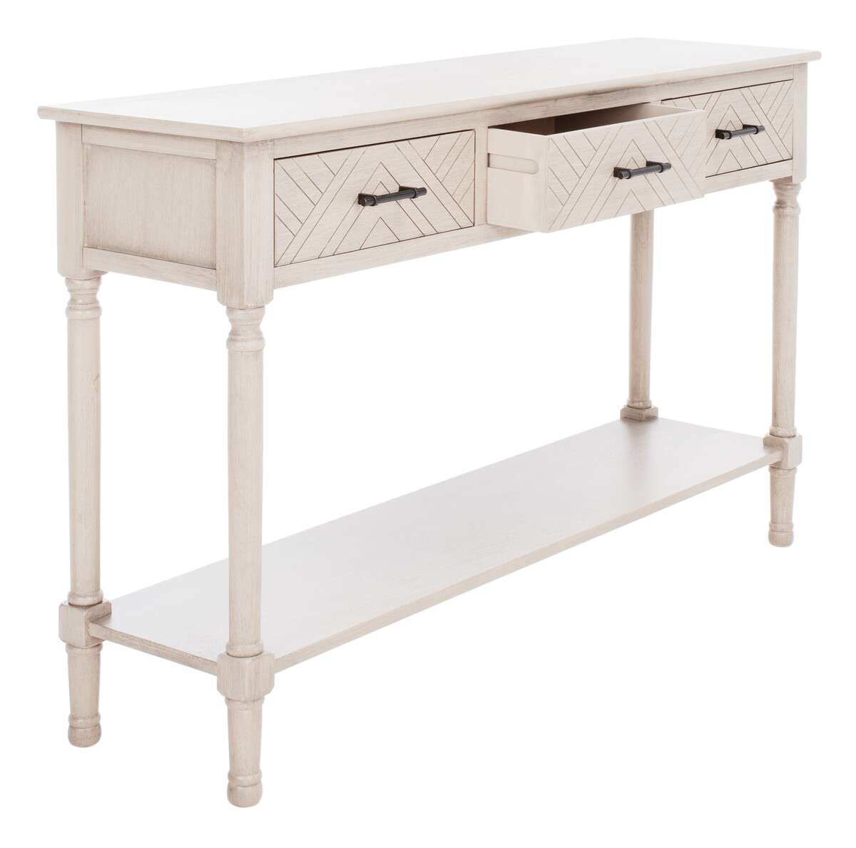 Safavieh Peyton 3 Drawer Console Table - Greige | Console Tables | Modishstore - 3