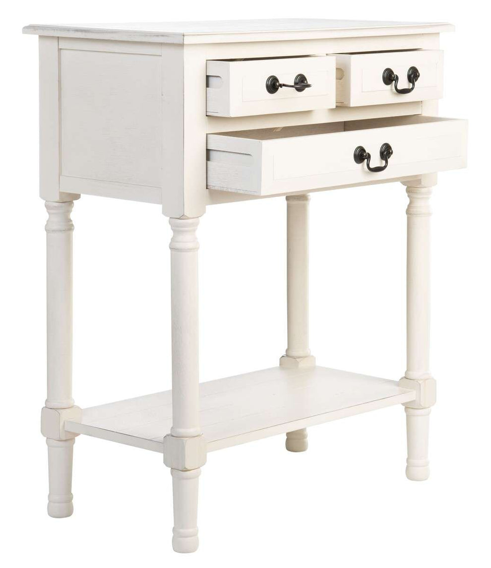 Safavieh Primrose 3 Drawer Console Table - Distressed White | Console Tables | Modishstore - 2