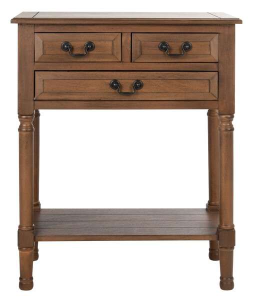 Safavieh Primrose 3 Drawer Console Table - Brown | Console Tables | Modishstore