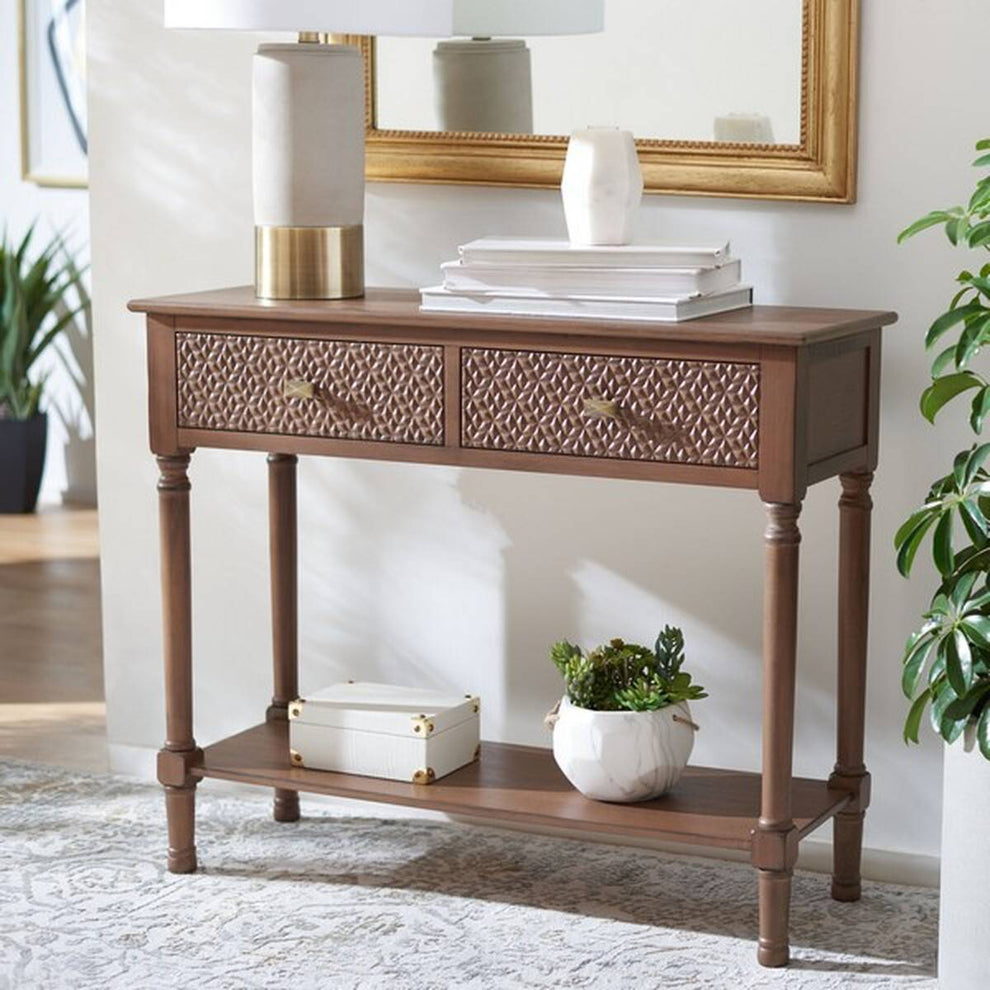 Safavieh Halton 2Drw Console Table | Console Tables | Modishstore - 6