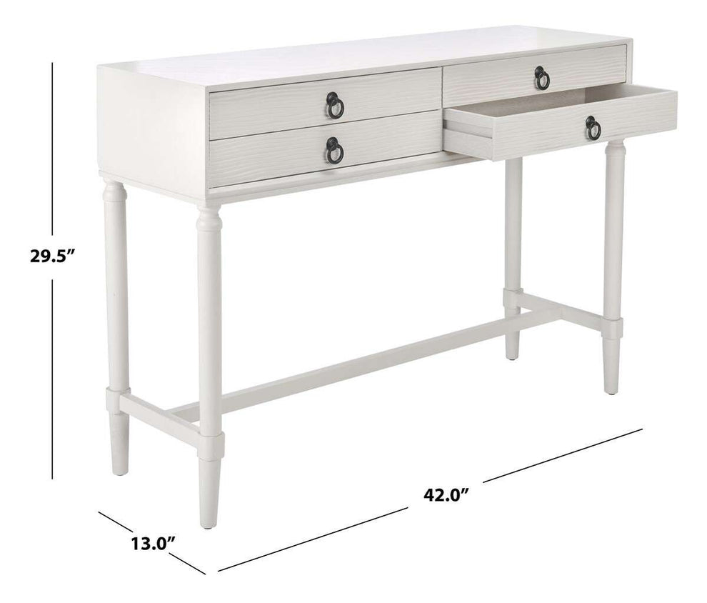 Safavieh Aliyah 4Drw Console Table - White | Console Tables | Modishstore - 4