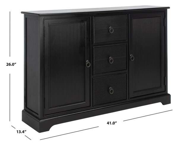 Safavieh Adiland 2Dr 3Drw Consoles - Black | Console Tables | Modishstore - 4