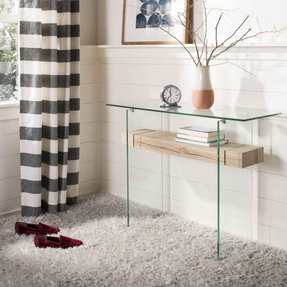 Safavieh Kayley Rectangular Modern Glass Console Table | Console Tables | Modishstore - 2