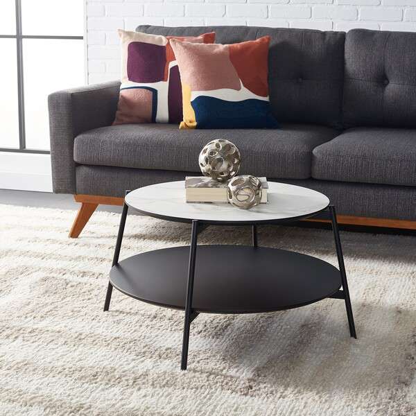 Safavieh Alexy Round Coffee Table - White | Coffee Tables | Modishstore - 4