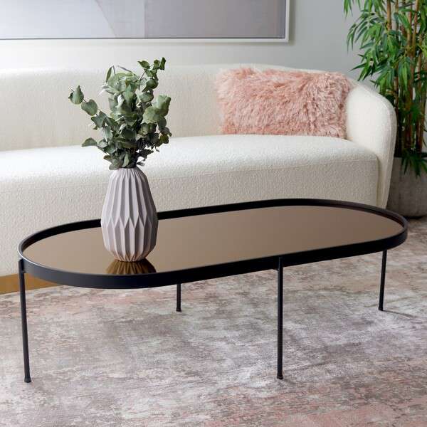Safavieh Emmerick Mirrored Coffee Table - Rose Gold Top | Coffee Tables | Modishstore - 4