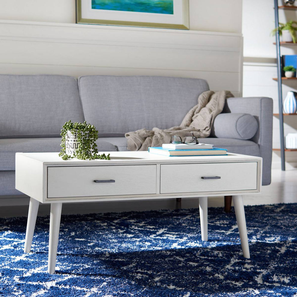Safavieh Mozart Mid   Century 2 Drawer Coffee Table | Coffee Tables | Modishstore - 2