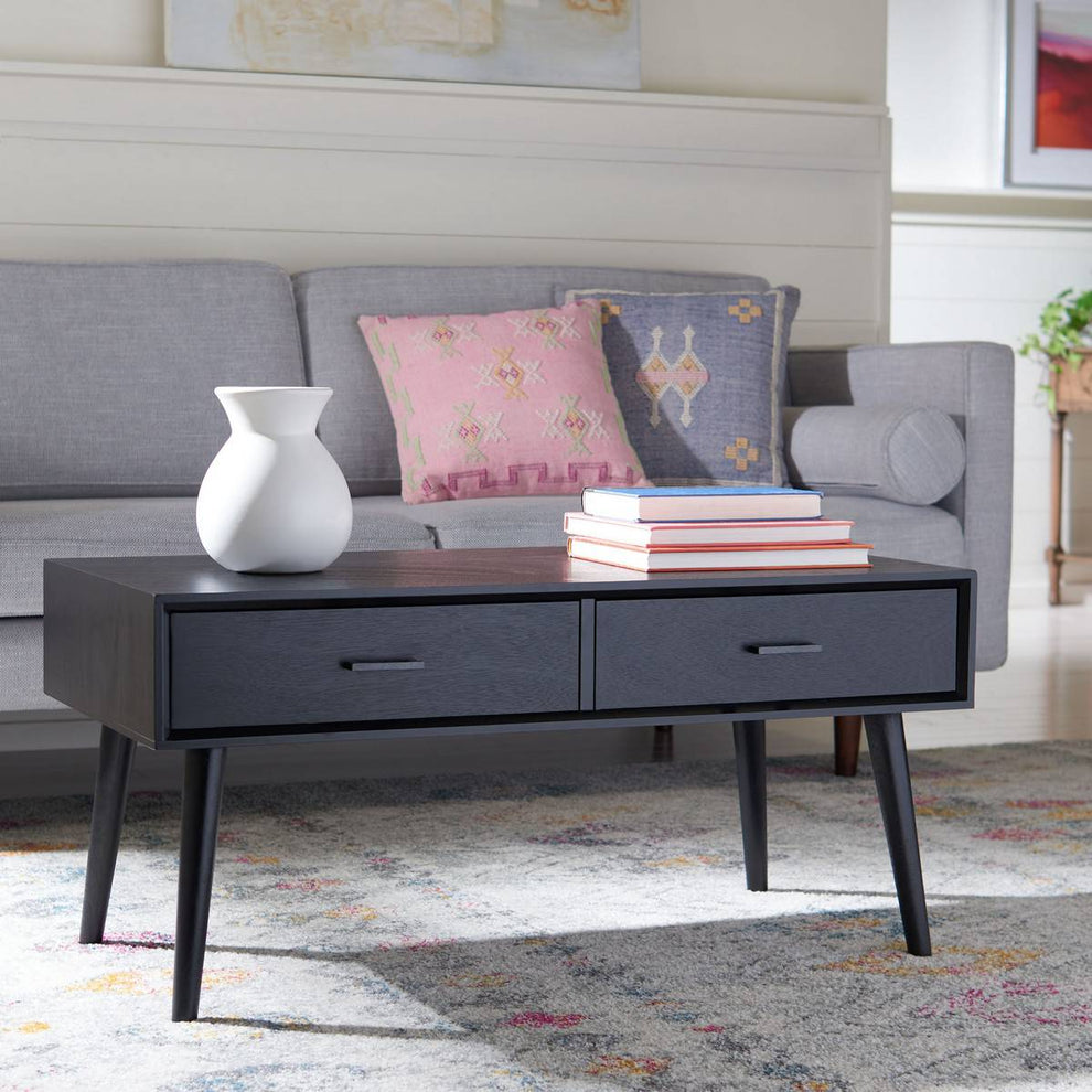 Safavieh Mozart Mid   Century 2 Drawer Coffee Table | Coffee Tables | Modishstore - 6