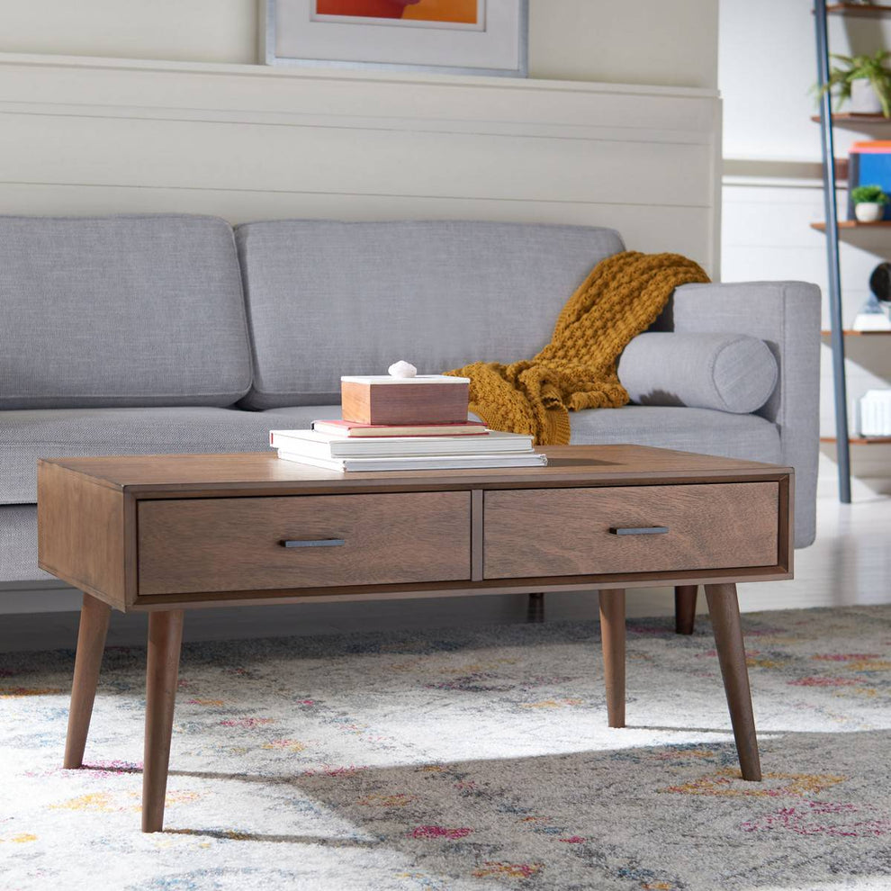 Safavieh Mozart Mid   Century 2 Drawer Coffee Table | Coffee Tables | Modishstore - 11