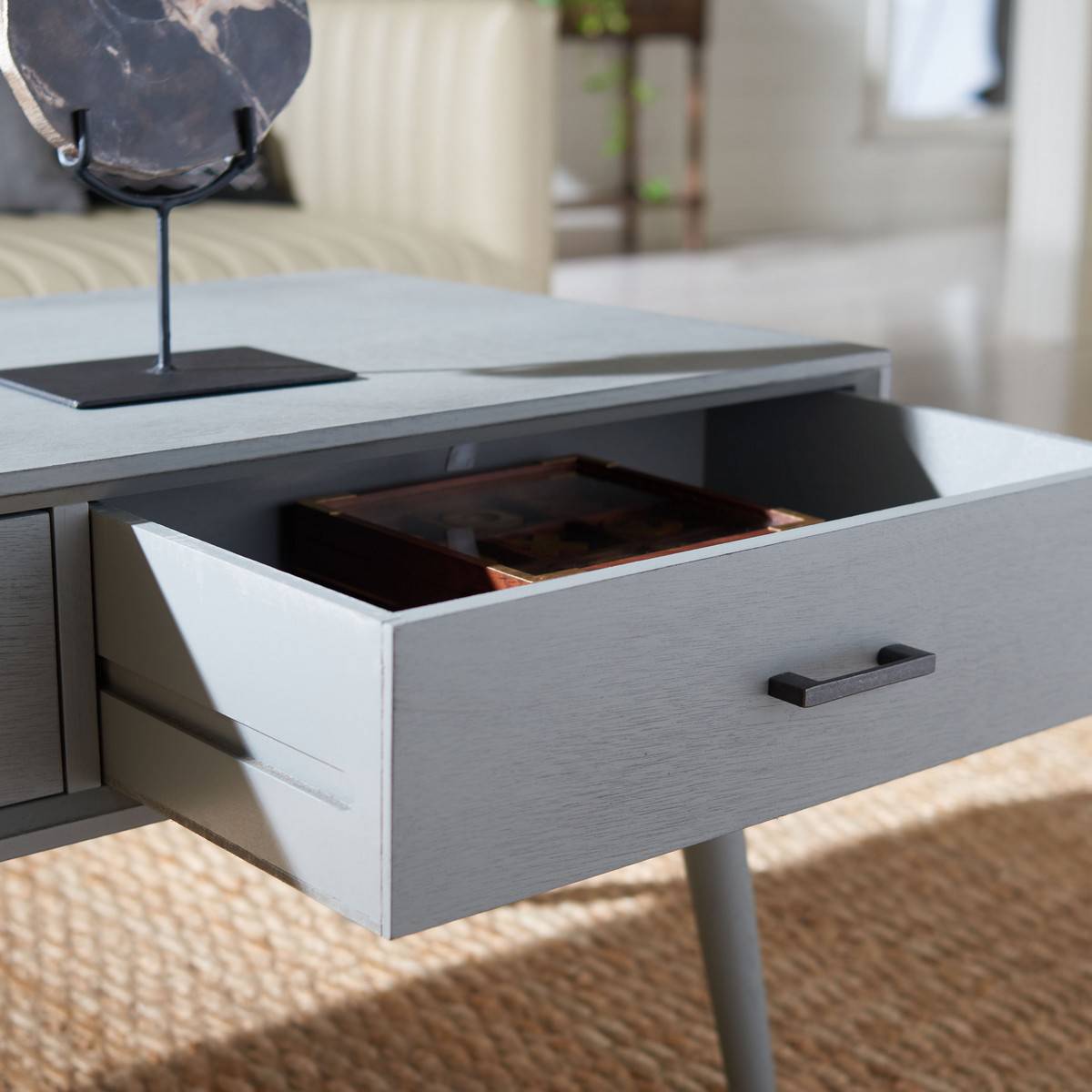 Safavieh Mozart Mid   Century 2 Drawer Coffee Table | Coffee Tables | Modishstore - 15