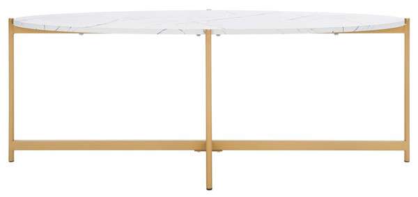 Safavieh Taliyah Oval Coffee Table - Faux White Marble | Coffee Tables | Modishstore - 2
