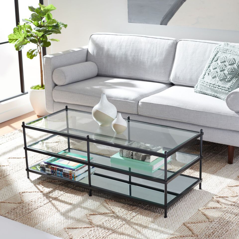 Safavieh Cathal Glass And Mirror Coffee Table | Coffee Tables | Modishstore - 2