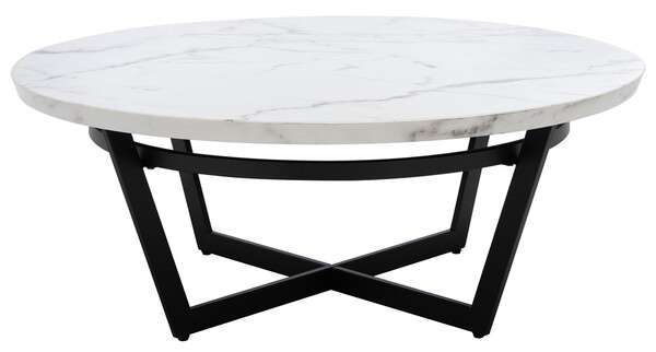 Safavieh Placido Round Coffee Table - White Marble | Coffee Tables | Modishstore
