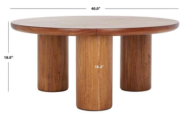 Safavieh Mork 3 Leg Round Coffee Table - Natural | Coffee Tables | Modishstore - 3