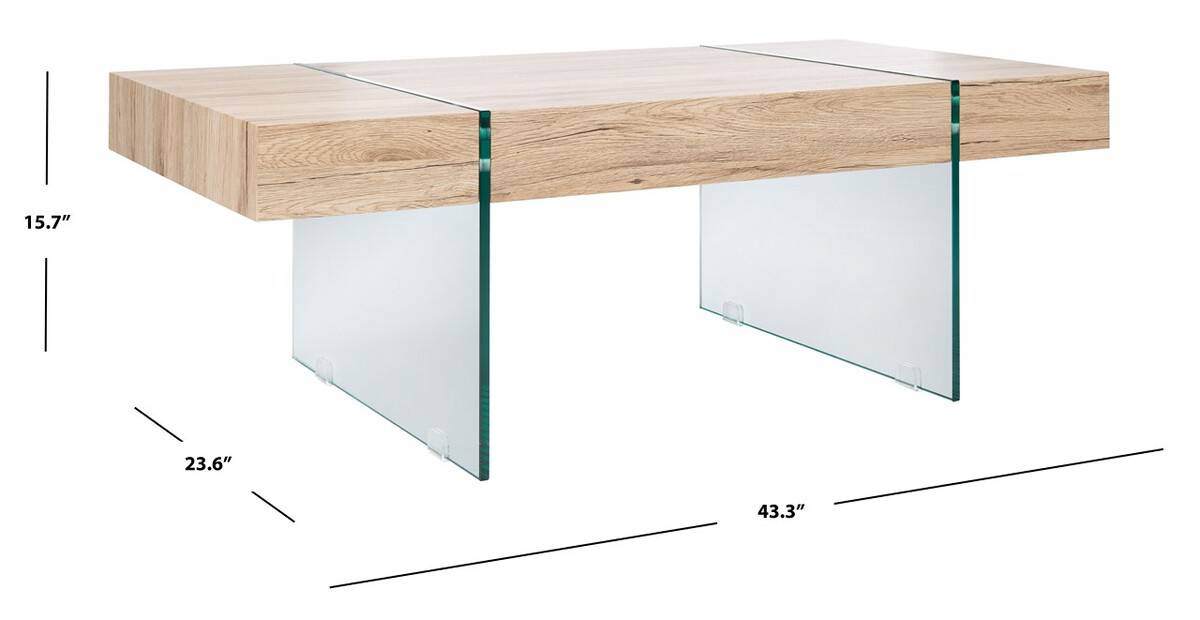 Safavieh Jacob Rectangular Glass Leg Modern Coffee Table | Coffee Tables | Modishstore - 6