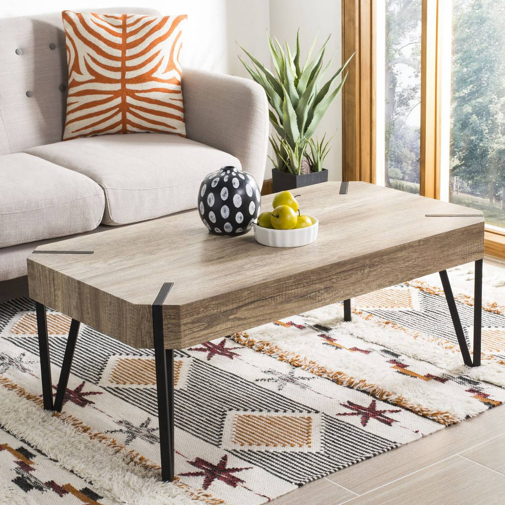 Safavieh Liann Rustic Midcentury Wood Top Coffee Table | Coffee Tables | Modishstore - 2