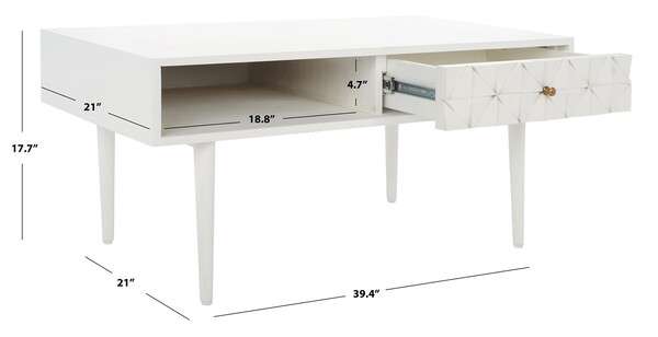 Safavieh Lexington Coffee Table - White Wash | Coffee Tables | Modishstore - 4