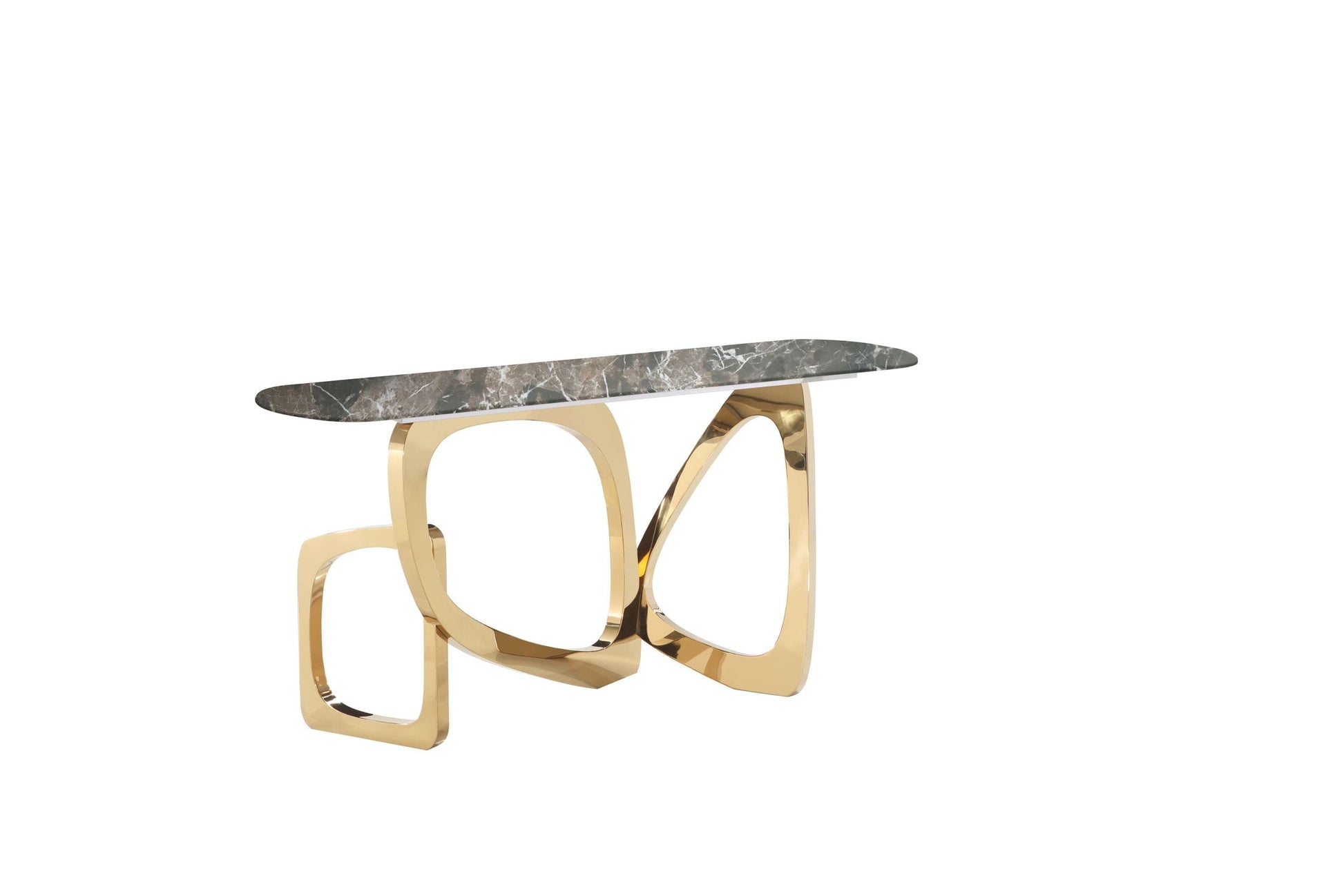 Modrest Colton - Modern Brown & Gold Console Table-5