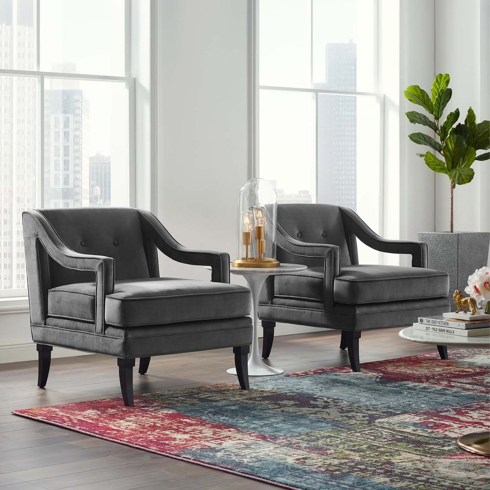 Concur Living Room Set Performance Velvet Set of 2 Modway - EEI-4026 | Armchairs | Modishstore - 11
