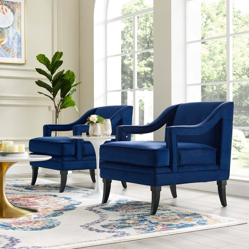 Concur Living Room Set Performance Velvet Set of 2 Modway - EEI-4026 | Armchairs | Modishstore - 16