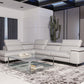 Coronelli Collezioni Viola - Italian Contemporary Grey Leather LAF Chaise Sectional Sofa | Modishstore | Sofas