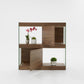 Modrest Aura Modern Walnut & Glass Square Cabinet-2