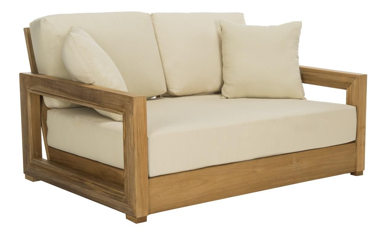 Safavieh Montford 2-Seat Bench - Teak Brown | Outdoor Sofas, Loveseats & Sectionals | Modishstore - 3