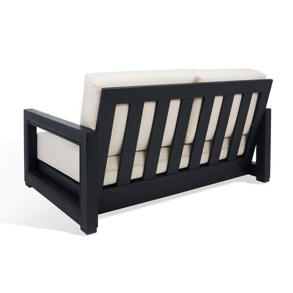 Safavieh Montford 2-Seat Bench - Black | Outdoor Sofas, Loveseats & Sectionals | Modishstore - 2