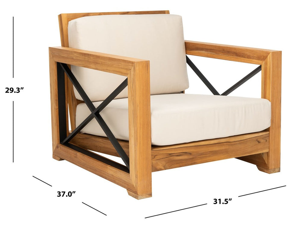 Safavieh Curacao Teak Club Chair | Outdoor Chairs | Modishstore - 3