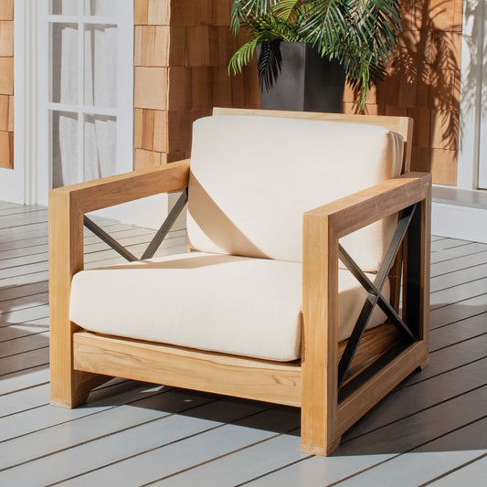 Safavieh Curacao Teak Club Chair | Outdoor Chairs | Modishstore