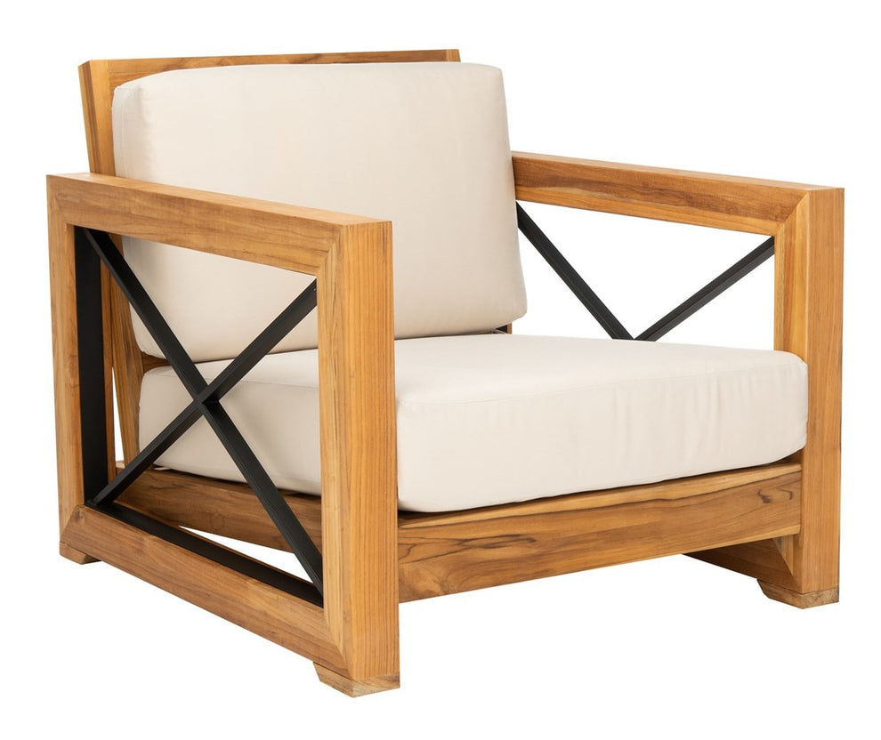 Safavieh Curacao Teak Club Chair | Outdoor Chairs | Modishstore - 4