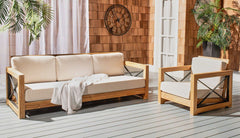 Safavieh Curacao Teak 3-Seat Sofa - Natural