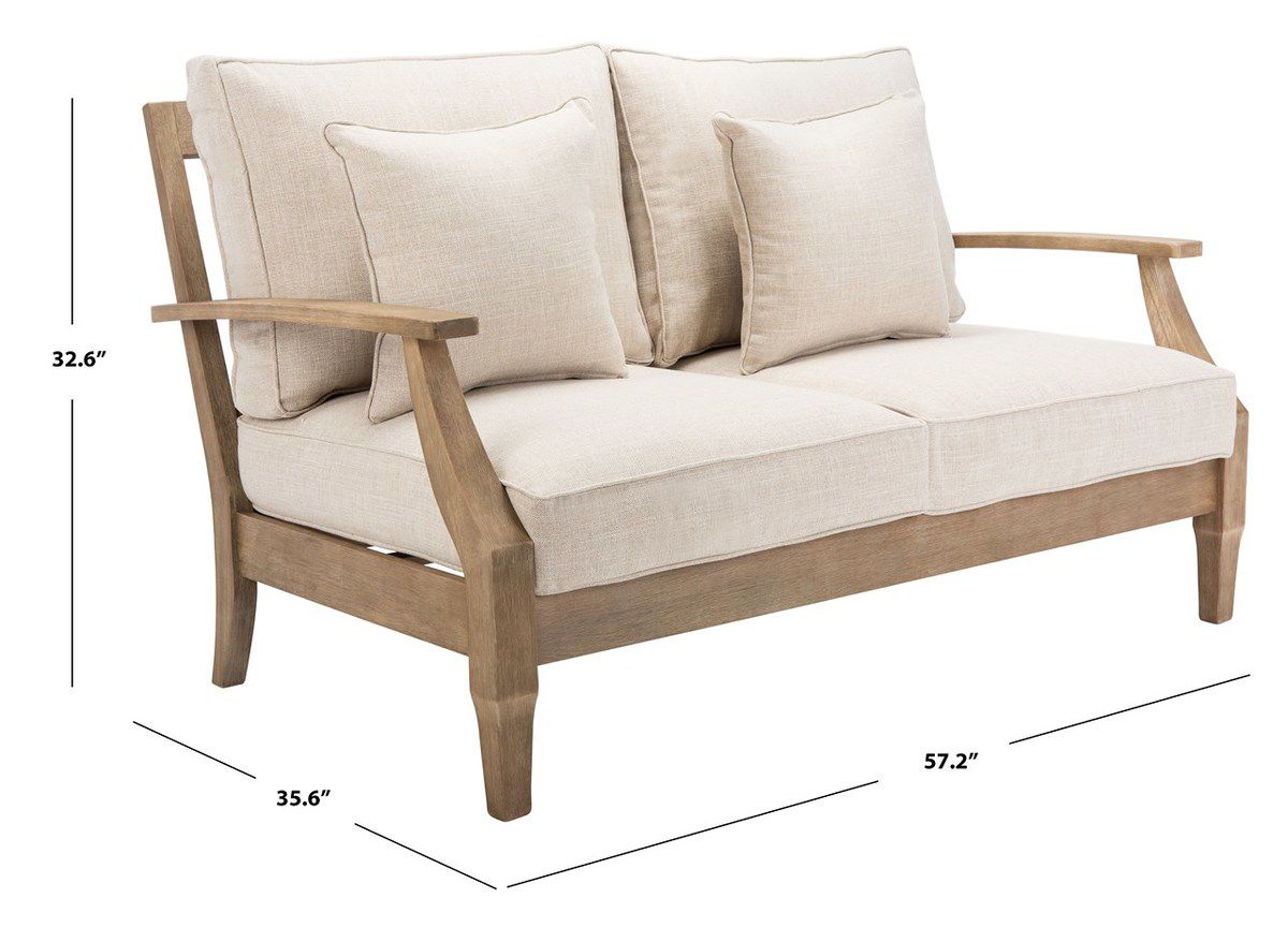 Safavieh Martinique Wood Patio Loveseat - Natural | Outdoor Sofas, Loveseats & Sectionals | Modishstore - 4