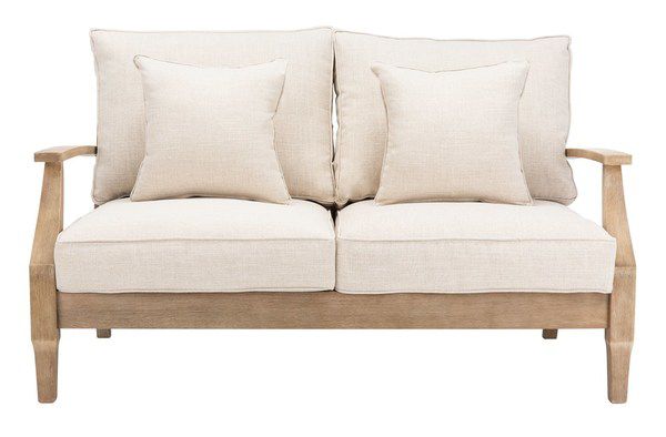 Safavieh Martinique Wood Patio Loveseat - Natural | Outdoor Sofas, Loveseats & Sectionals | Modishstore - 2