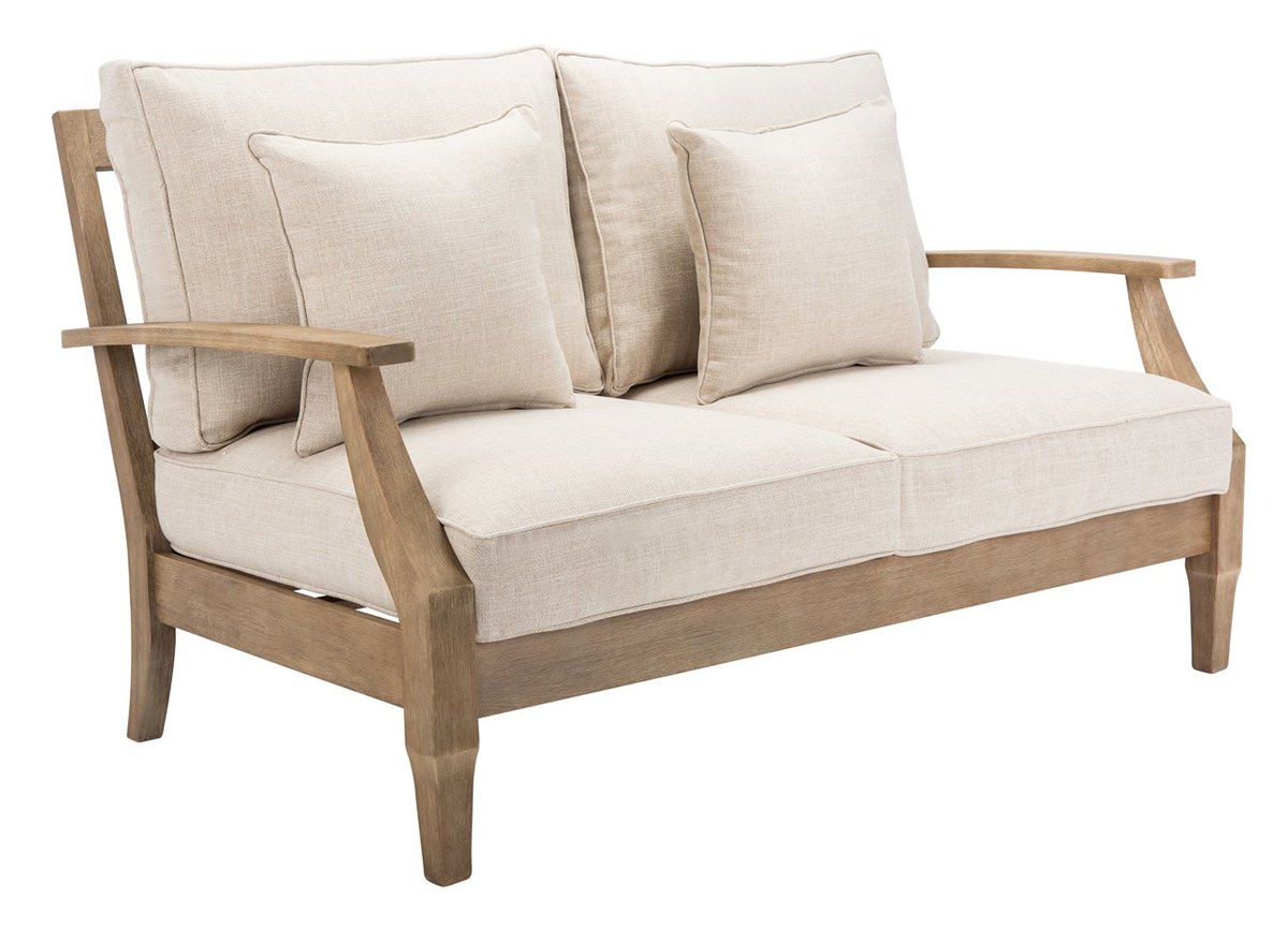 Safavieh Martinique Wood Patio Loveseat - Natural | Outdoor Sofas, Loveseats & Sectionals | Modishstore - 3