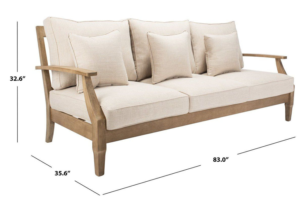 Safavieh Martinique Wood Patio Sofa - Natural | Outdoor Sofas, Loveseats & Sectionals | Modishstore - 4