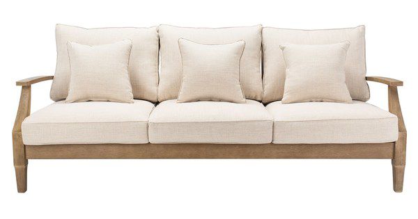 Safavieh Martinique Wood Patio Sofa - Natural | Outdoor Sofas, Loveseats & Sectionals | Modishstore - 2