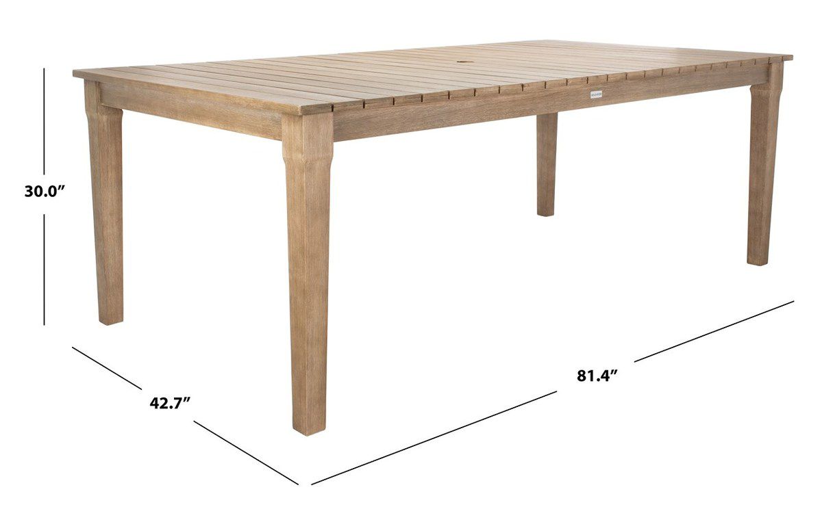 Safavieh Dominica Outdoor Dining Table - Natural | Outdoor Tables | Modishstore - 4